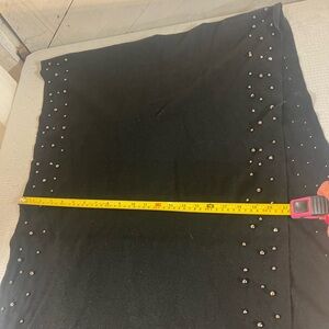 Pia Rossini Elegant Black Beaded Scarf / Wrap  70 inches long by 21 inches wide